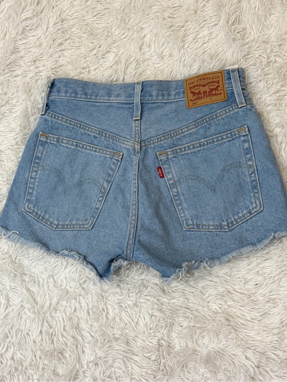 Levi's 501 Light Blue High-Rise Cutoff Denim Shorts